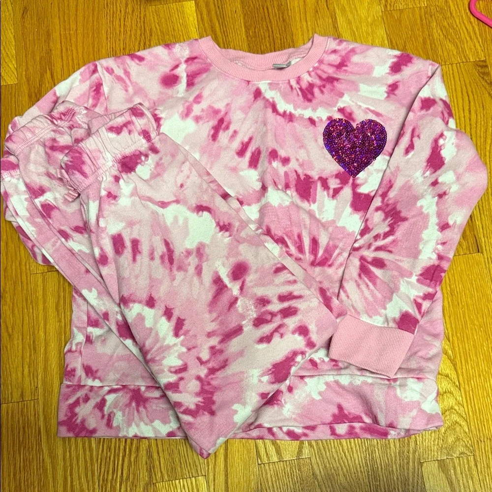 The Children's Place Pink Tie-Dye Sweatshirt with Heart